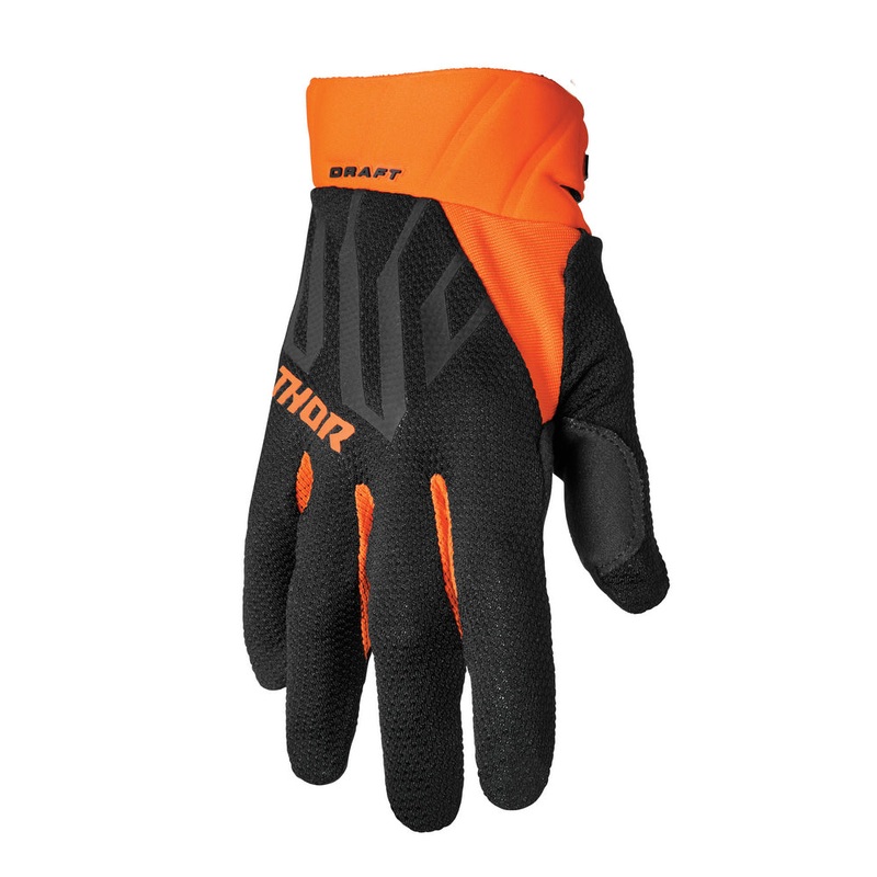 Thor Draft Black Orange Off Road Gloves Size Large