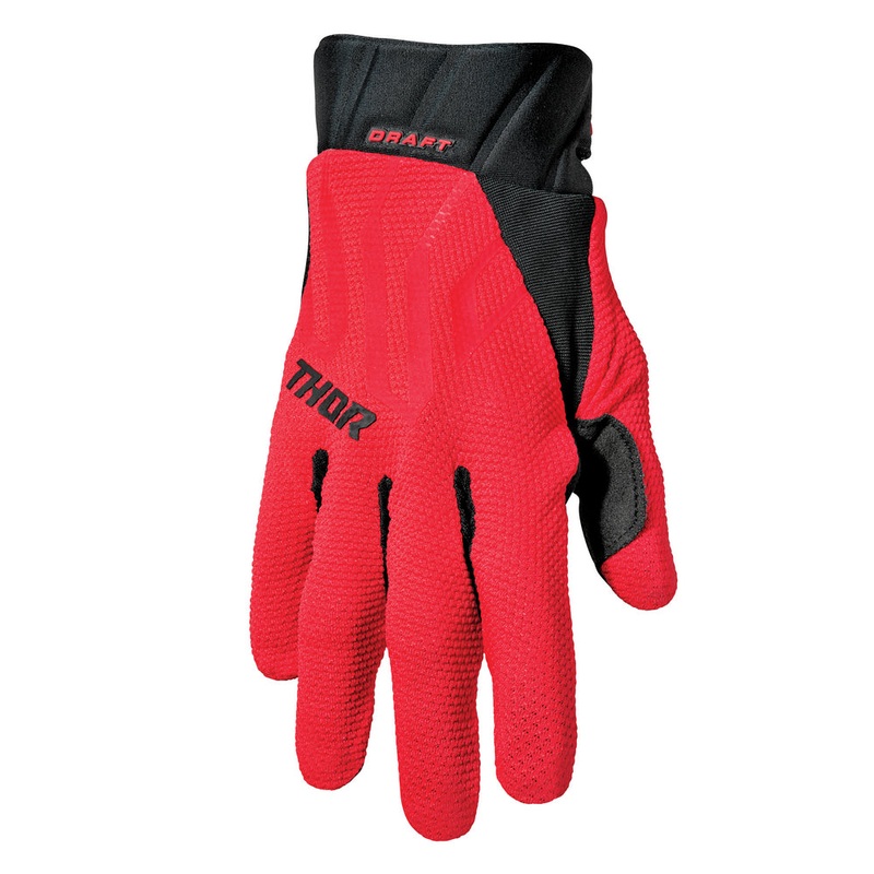 Thor Draft Red Black Off Road Gloves Size XL