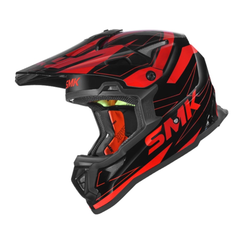 SMK Allterra Slope Black Red Off Road Helmet Size Medium 57cm